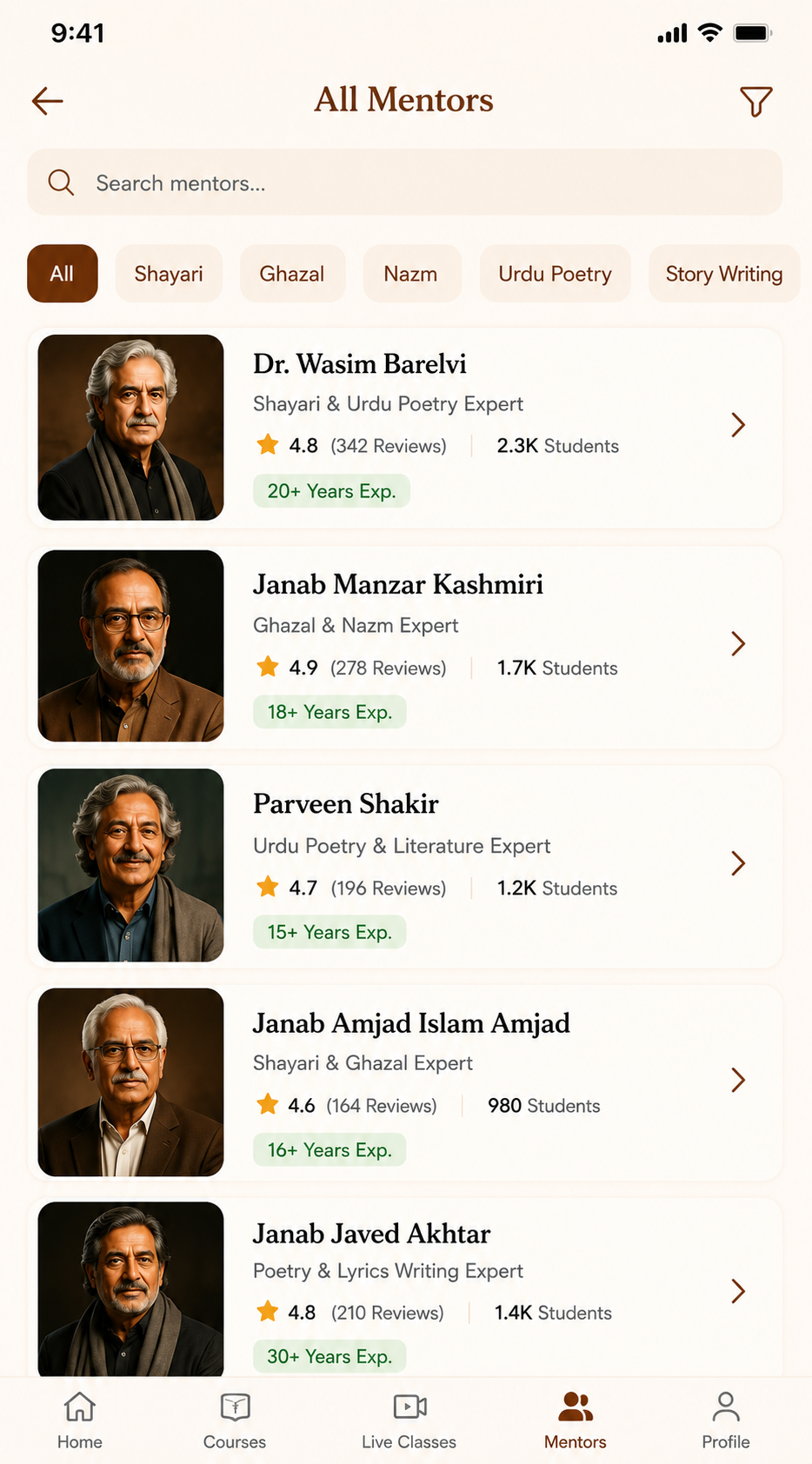 Sukhandaan app — Expert mentors